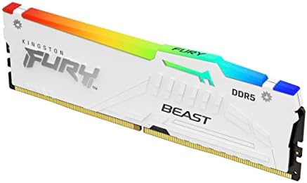 קינגסטון Fury Beast White RGB 32GB 6000MT/S CL40 DDR5 XMP DIMM | סנכרון אינפרא אדום | תוכנת Ctrl Fury